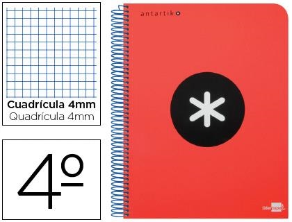 CUADERNO ESPIRAL LIDERPAPEL ANTARTIK 4º TAPA EXTRA DURA 80H 100GR CDL 4MM C/MARGEN ROJO | 8423473746930 | Librería Castillón - Comprar libros online Aragón, Barbastro