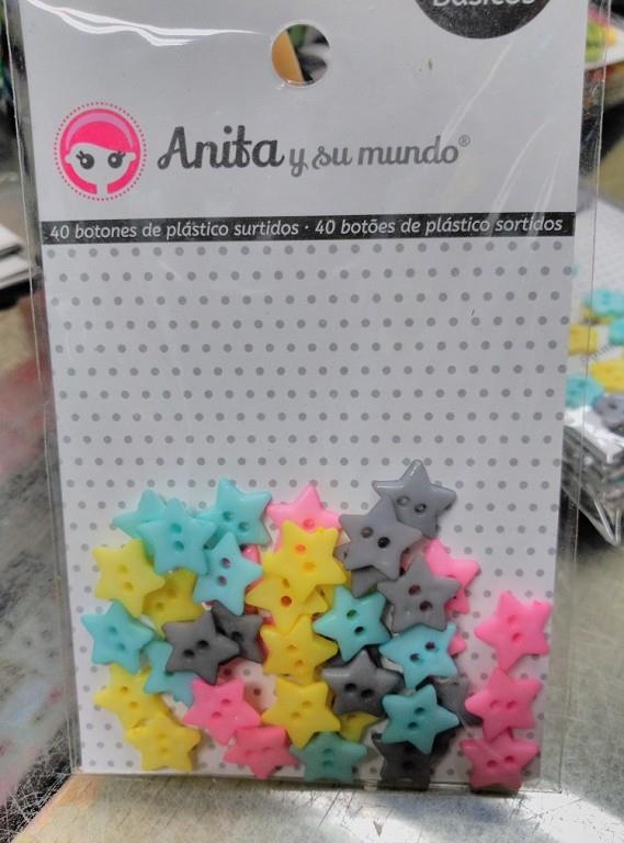 BOTONES PLASTICO ESTRELLA PEQUEÑOS COLORES SURTIDOS 40UN | 8413623711956 | Librería Castillón - Comprar libros online Aragón, Barbastro