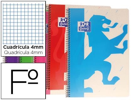 CUADERNO ESPIRAL OXFORD SCHOOL 80H 90GR CDL 4MM C/MARGEN Fº 215X310MM TAPA PLASTICO | 8412771011598 | Librería Castillón - Comprar libros online Aragón, Barbastro