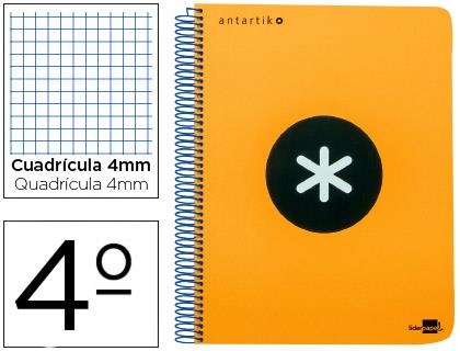 CUADERNO ESPIRAL LIDERPAPEL ANTARTIK 4º TAPA EXTRA DURA 80H 100GR CDL 4MM C/MARGEN NARANJA 74697 | 8423473746978 | Librería Castillón - Comprar libros online Aragón, Barbastro