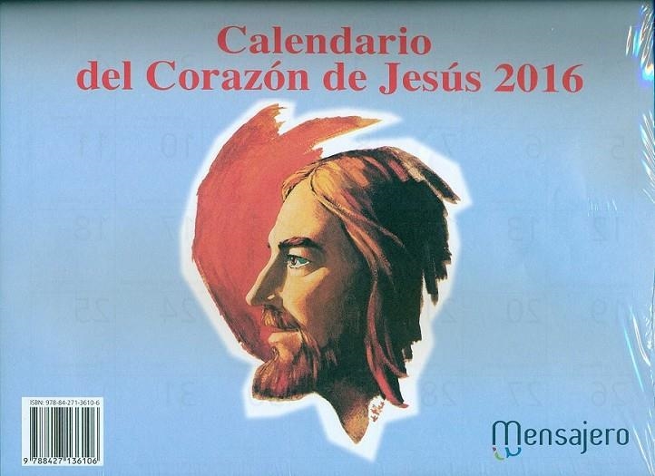 Calendario 2016 Corazón de Jesús con faldillas | 9788427136106 | Ediciones Mensajero | Librería Castillón - Comprar libros online Aragón, Barbastro