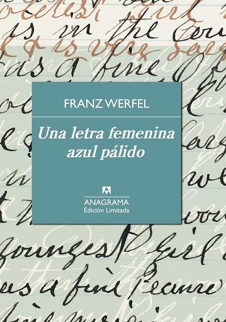 Una letra femenina azul pálido | 9788433928450 | Werfel, Franz | Librería Castillón - Comprar libros online Aragón, Barbastro