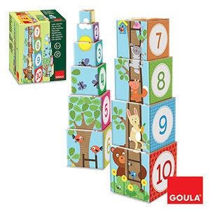 GOULA JUEGO MADERA CUBOS APILABLES BOSQUE 55219 10PCS +1AÑO | 8410446552193 | Librería Castillón - Comprar libros online Aragón, Barbastro