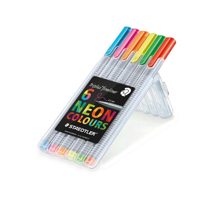 PACK 6 ROTULADORES STAEDTLER TRIPLUS FINELINER NEON 334 SB6CS3 | 4007817011058 | Librería Castillón - Comprar libros online Aragón, Barbastro