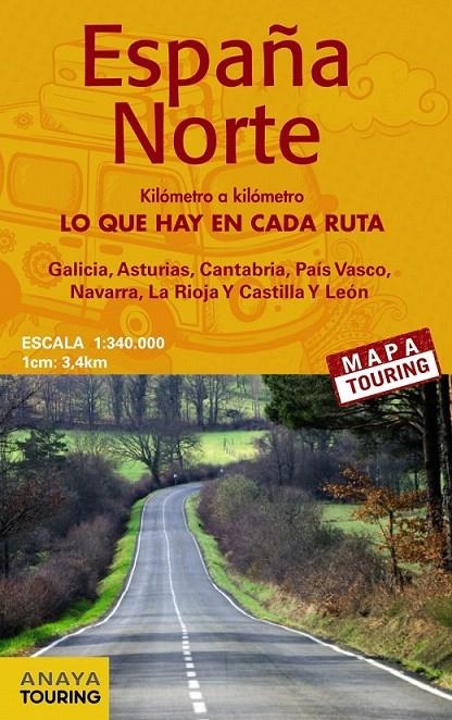 Mapa de carreteras 1:340.000 - Norte de España (desplegable) | 9788499358642 | Anaya Touring | Librería Castillón - Comprar libros online Aragón, Barbastro