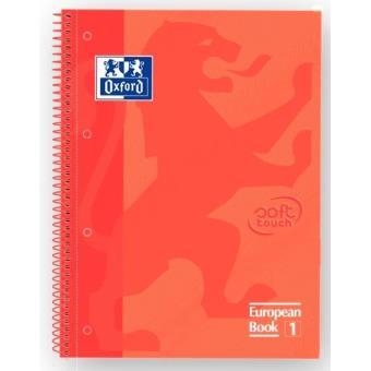 CUADERNO ESPIRAL EUROPEAN BOOK 1 OXFORD SCHOOL A4+ 80H 90GR CDL 5MM T.ENC SOFT TOUCH CORAL | 8412771015428 | Librería Castillón - Comprar libros online Aragón, Barbastro