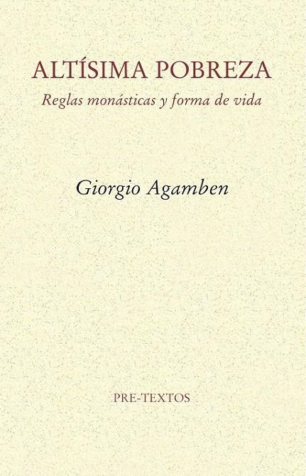 Altísima pobreza | 9788415894551 | Agamben, Giorgio | Librería Castillón - Comprar libros online Aragón, Barbastro