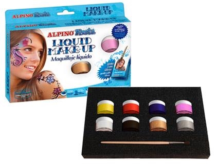 MAQUILLAJE ALPINO LIQUIDO SET DE 8 COLORES SURTIDOS CON PINCEL FIESTA | 8413240556336 | Librería Castillón - Comprar libros online Aragón, Barbastro