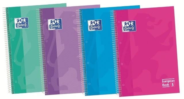 CUADERNO EUROPEAN A4+ CDL. 5MM 120H+50% 90GR GRATIS OXFORD SCHOOL TAPA ENCUADERNADA COLORES NUEVOS | 8412771014636 | Librería Castillón - Comprar libros online Aragón, Barbastro