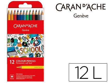 Lapices caran d'ache linea escolar permanente caja carton de 12 colores 1291-712 | 7610186107078 | Librería Castillón - Comprar libros online Aragón, Barbastro