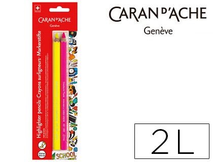 Lapices caran d'ache linea escolar maxi fluor blister 1 amarillo 1 rosa 491-702 | 7630002330862 | Librería Castillón - Comprar libros online Aragón, Barbastro