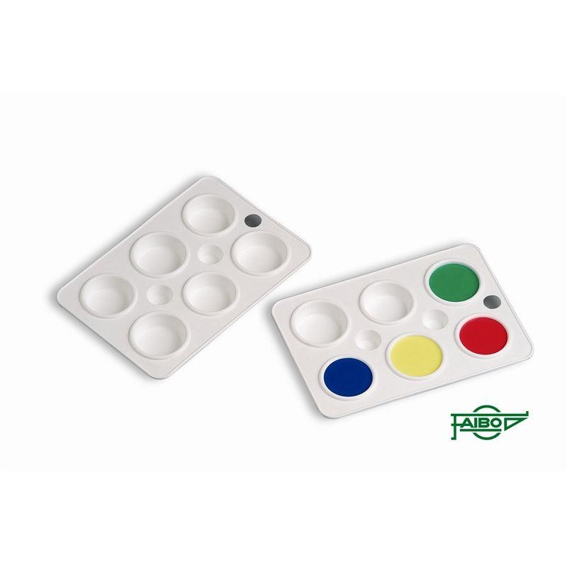 PALETA PLASTICO PARA PINTAR Y MEZCLAR 6 HUECOS - FAIBO 763 | 8425901763007 | Librería Castillón - Comprar libros online Aragón, Barbastro