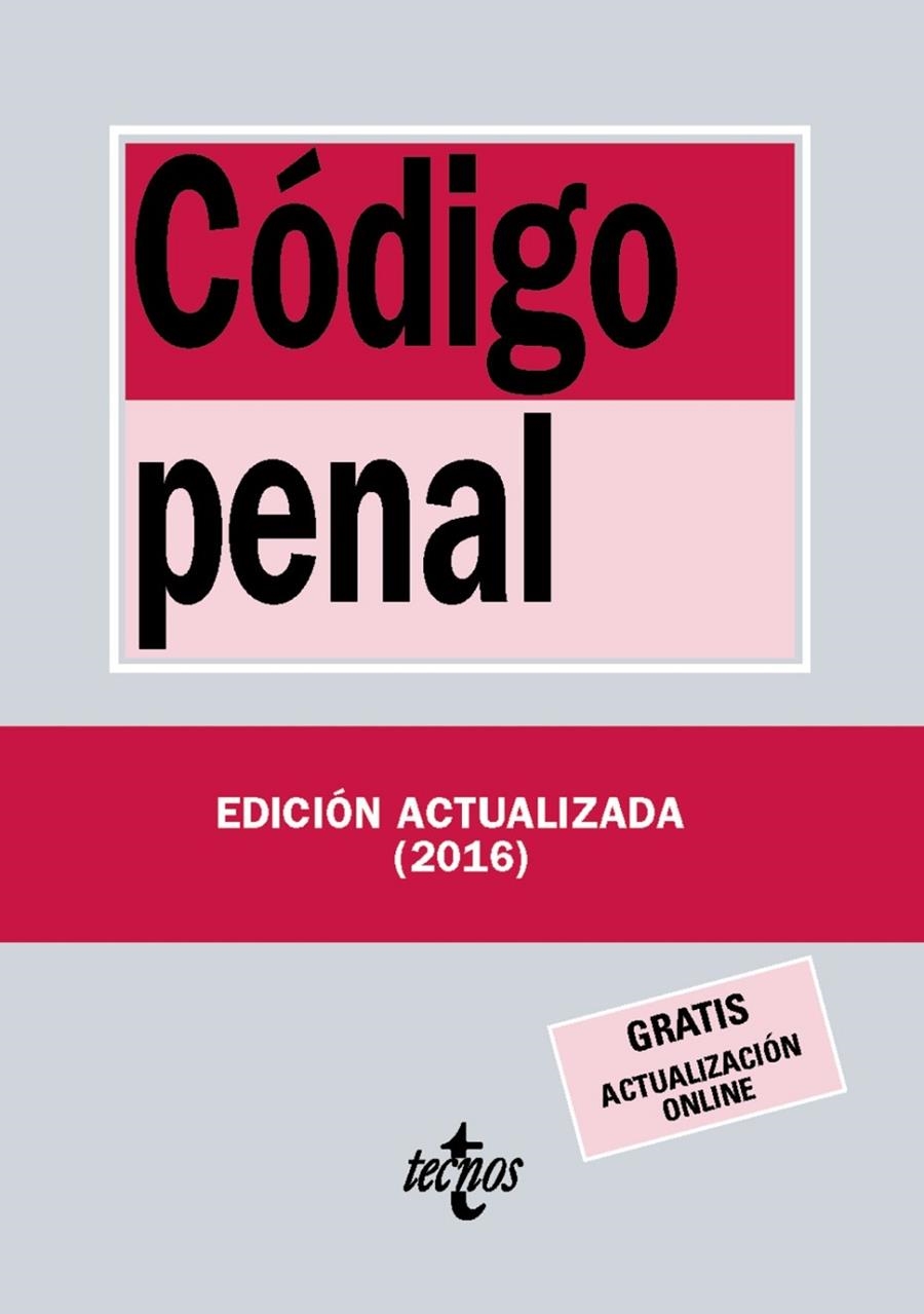 Código Penal ed.2016 | 9788430970056 | Editorial Tecnos | Librería Castillón - Comprar libros online Aragón, Barbastro