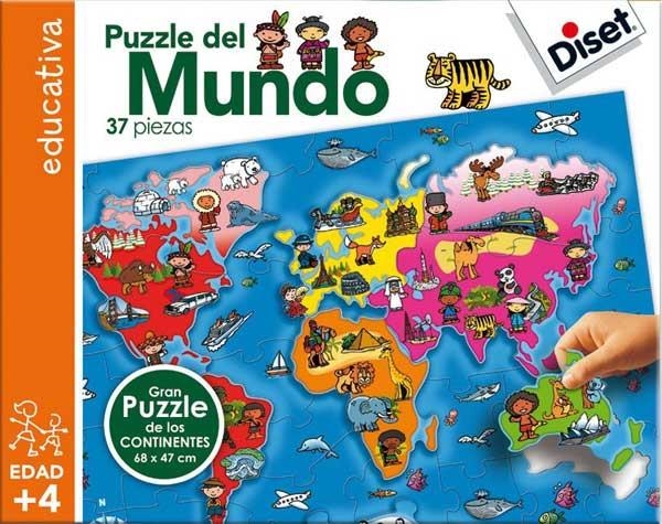 PUZZLE DEL MUNDO 37 PIEZAS DISET 63627   | 8410446636275 | Librería Castillón - Comprar libros online Aragón, Barbastro