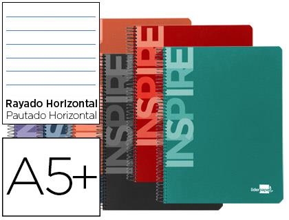 Cuaderno espiral liderpapel cuarto inspire tapa extradura 80h 60g horizontal con margen 32867 | 8423473328679 | Librería Castillón - Comprar libros online Aragón, Barbastro