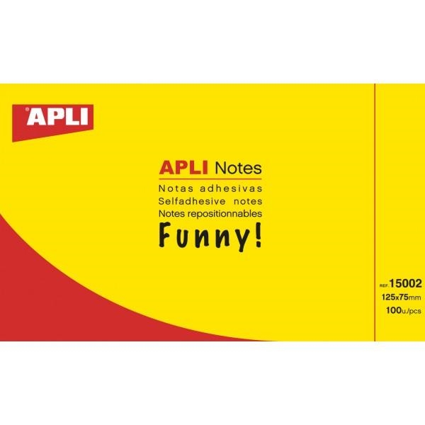 NOTAS ADHESIVAS APLI 15002 125X175MM AMARILLO BRILLANTE / FLUOR 100H | 8410782150022 | Librería Castillón - Comprar libros online Aragón, Barbastro