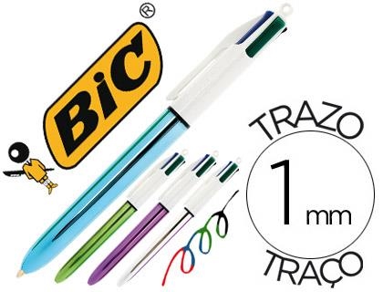 BOLIGRAFO BIC 4 COLORES SHINE BRILLANTE COLORES METALIZADOS PUNTA 1MM | 9999900008746 | Librería Castillón - Comprar libros online Aragón, Barbastro