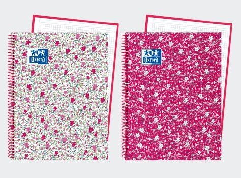 CUADERNO ESPIRAL EBK OXFORD FLORAL A5+ 80H 90GR CUADRICULA 5MM CR 4TAL T.ENC. 400088001 | 8412771018184 | Librería Castillón - Comprar libros online Aragón, Barbastro