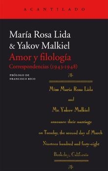 amor y filología | 9788416748150 | yakov malkiel/maría rosa lida | Librería Castillón - Comprar libros online Aragón, Barbastro