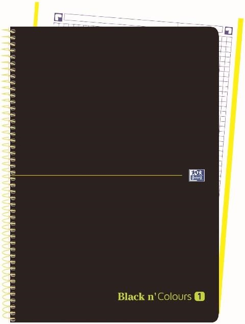 CUADERNO ESPIRAL EBK1 OXFORD BLACK&COLORS A4+ 80H 90GR CUADRICULA 5MM CR 4TAL T.PLAST. AMARILLO LIMA 40088243 | 8412771018542 | Librería Castillón - Comprar libros online Aragón, Barbastro