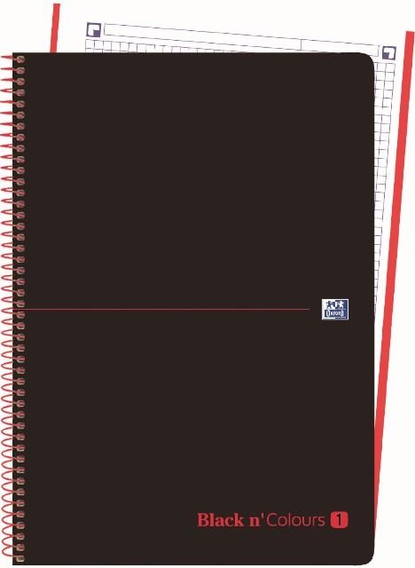 CUADERNO ESPIRAL EBK1 OXFORD BLACK&COLORS A4+ 80H 90GR CUADRICULA 5MM CR 4TAL T.PLAST. ROJO 40088241 | 8412771018467 | Librería Castillón - Comprar libros online Aragón, Barbastro