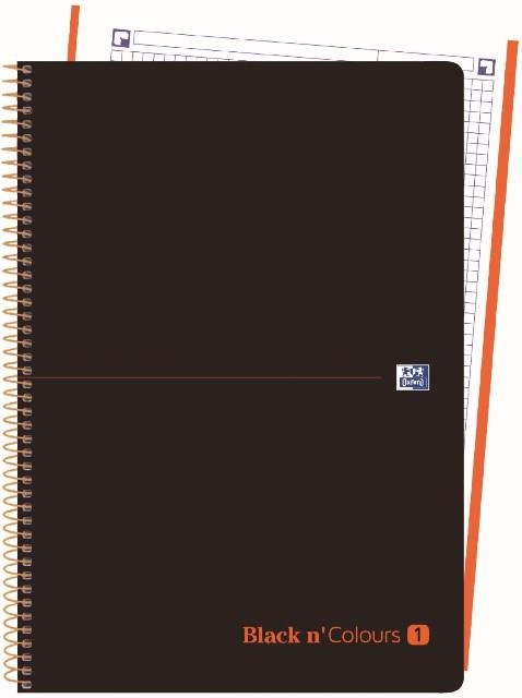 CUADERNO ESPIRAL EBK1 OXFORD BLACK&COLORS A4+ 80H 90GR CUADRICULA 5MM CR 4TAL T.PLAST. NARANJA 40088229 | 8412771018382 | Librería Castillón - Comprar libros online Aragón, Barbastro