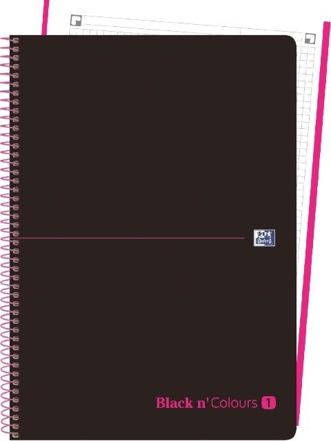 % CUADERNO ESPIRAL EBK1 OXFORD BLACK&COLORS A4+ 80H 90GR CUADRICULA 5MM CR 4TAL T.PLAST. ROSA 40088240 | 8412771018429 | Librería Castillón - Comprar libros online Aragón, Barbastro