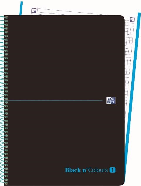 % CUADERNO ESPIRAL EBK1 OXFORD BLACK&COLORS A4+ 80H 90GR CUADRICULA 5MM CR 4TAL T.PLAST. TURQUESA 40088242 | 8412771018504 | Librería Castillón - Comprar libros online Aragón, Barbastro