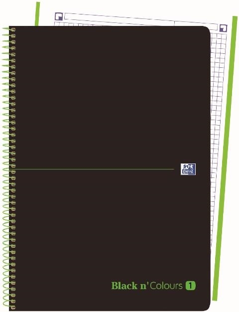 CUADERNO ESPIRAL EBK1 OXFORD BLACK&COLORS A4+ 80H 90GR CUADRICULA 5MM CR 4TAL T.PLAST. VERDE 40088226 | 8412771018269 | Librería Castillón - Comprar libros online Aragón, Barbastro