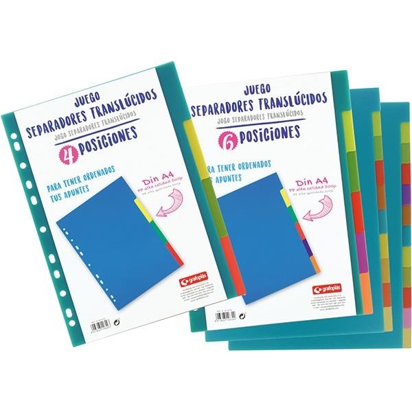 JUEGO SEPARADORES PP 0.5 FUN A4 8 POSICIONES 2X4 COLORES 41260500 | 8413623126330 | Librería Castillón - Comprar libros online Aragón, Barbastro