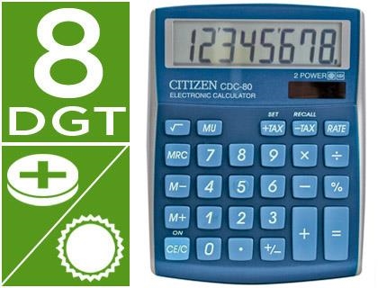 Calculadora citizen sobremesa cdc-80 8 digitos celeste serie wow 78819 | 4562195136477 | Librería Castillón - Comprar libros online Aragón, Barbastro