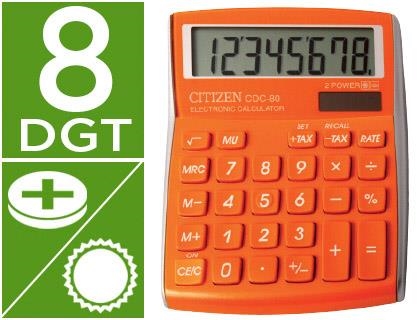 Calculadora citizen sobremesa cdc-80 8 digitos naranja serie wow 63908 | 4562195136460 | Librería Castillón - Comprar libros online Aragón, Barbastro