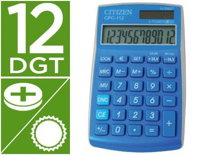 Calculadora citizen bolsillo cpc-112pkwb 12 digitos celeste serie wow 63911 | 4562195136514 | Librería Castillón - Comprar libros online Aragón, Barbastro