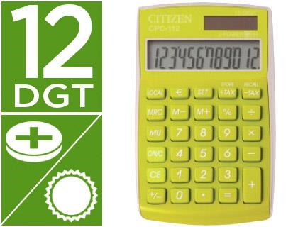 Calculadora citizen bolsillo cpc-112pkwb 12 digitos verde serie wow 63909 | 4562195136491 | Librería Castillón - Comprar libros online Aragón, Barbastro