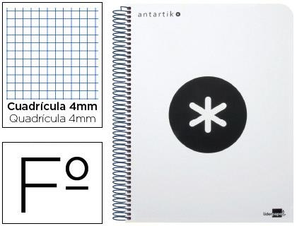 CUADERNO ESPIRAL LIDERPAPEL ANTARTIK FOLIO TAPA PLASTICO 80H 100GR CDL 4MM  BLANCO | 8423773744902 | Librería Castillón - Comprar libros online Aragón, Barbastro