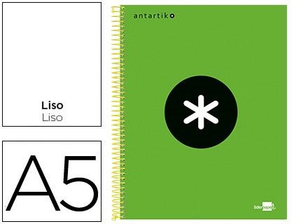 CUADERNO ESPIRAL LIDERPAPEL ANTARTIK A5 MICROPERFORADO TAPA FORRADA 120H 100GR LISO CON BANDAS DE COLOR Y PERFORADO VERDE | 8423773746395 | Librería Castillón - Comprar libros online Aragón, Barbastro