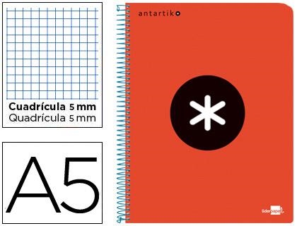 CUADERNO ESPIRAL LIDERPAPEL ANTARTIK A5 MICROPERFORADO TAPA PLASTICO 120H 100GR CDL 5MM CON BANDAS DE COLOR Y PERFORADO VERDE ROJO | 8423773744735 | Librería Castillón - Comprar libros online Aragón, Barbastro