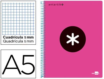 CUADERNO ESPIRAL LIDERPAPEL ANTARTIK A5 MICROPERFORADO TAPA PLASTICO 120H 100GR CDL 5MM CON BANDAS DE COLOR Y PERFORADO ROSA | 8423773744766 | Librería Castillón - Comprar libros online Aragón, Barbastro