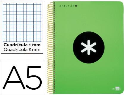 CUADERNO ESPIRAL LIDERPAPEL ANTARTIK A5 MICROPERFORADO TAPA PLASTICO 120H 100GR CDL 5MM CON BANDAS DE COLOR Y PERFORADO VERDE | 8423773744797 | Librería Castillón - Comprar libros online Aragón, Barbastro