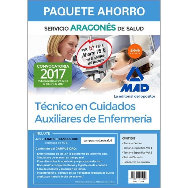 PAQUETE AHORRO TÉCNICO EN CUIDADOS AUXILIARES DE ENFERMERÍA DELSALUD ARAGÓN ED.2017 | 9788414205808 | VV.AA. | Librería Castillón - Comprar libros online Aragón, Barbastro