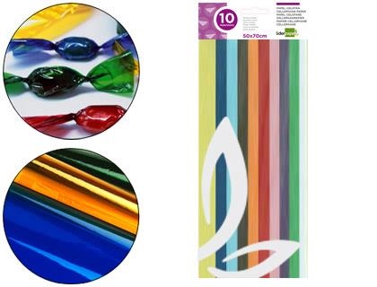 PAPEL CELOFAN LIDERPAPEL 50X70 CM 22G/M2 BOLSA DE 10 HOJAS SURTIDO COLORES 75030 | 8423473750302 | Librería Castillón - Comprar libros online Aragón, Barbastro