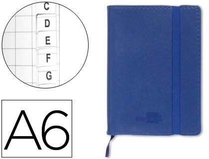 LIBRETA LIDERPAPEL SIMIL PIEL A6 120 HOJAS 70GR CON INDICE A-Z AZUL Y GOMA 37497 | 8423473374973 | Librería Castillón - Comprar libros online Aragón, Barbastro