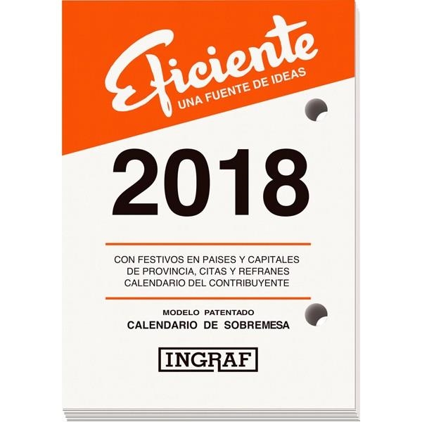 CALENDARIO SOBREMESA TACO PARA 2 ANILLAS INGRAF EFICIENTE 2018 | 8422725160456 | Librería Castillón - Comprar libros online Aragón, Barbastro