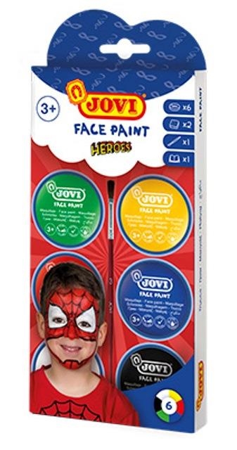 MAQUILLAJE JOVI EN CREMA FACE PAINT SET 6 COLORES 8ML HEROES + ACCESORIOS  | 8412027030861 | Librería Castillón - Comprar libros online Aragón, Barbastro