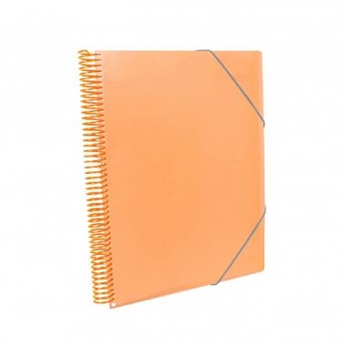 CARPETA FUNDAS ESPIRAL 60 BOLSAS A4 CON BOLSILLO NARANJA | 8429640424656 | Librería Castillón - Comprar libros online Aragón, Barbastro