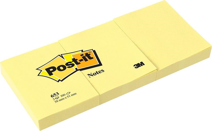 Bloc de notas adhesivas quita y pon post-it 50x38 mm con 100hojas 653E | 3134375255318 | Librería Castillón - Comprar libros online Aragón, Barbastro