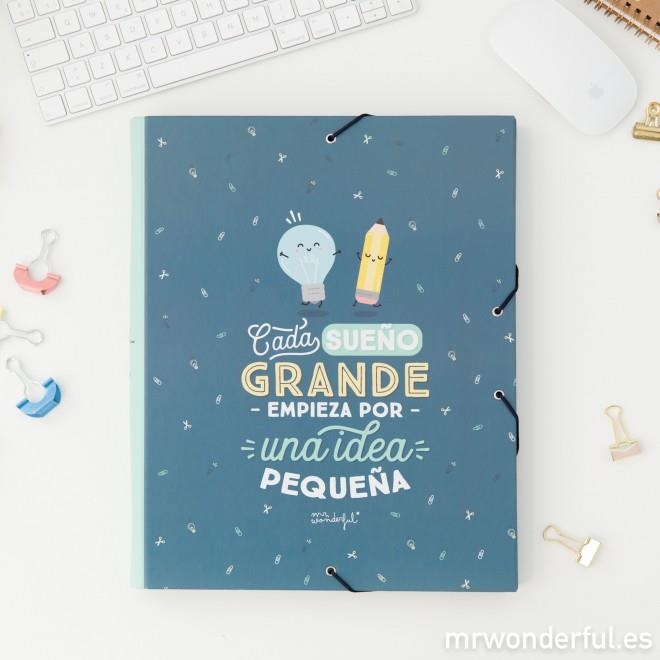 CARPETA SEPARADORA MR WONDERFUL CADA SUEÑO GRANDE EMPIEZA POR UNA IDEA PEQUEÑA | 8435460715614 | MR WONDERFUL | Librería Castillón - Comprar libros online Aragón, Barbastro