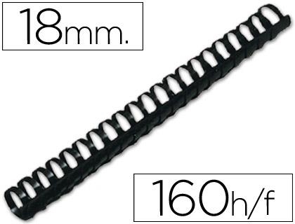 Canutillo q-connect redondo 18 mm plastico negro capacidad 160 hojas caja de 50 unidades KF32114 | 5705831321144 | Librería Castillón - Comprar libros online Aragón, Barbastro