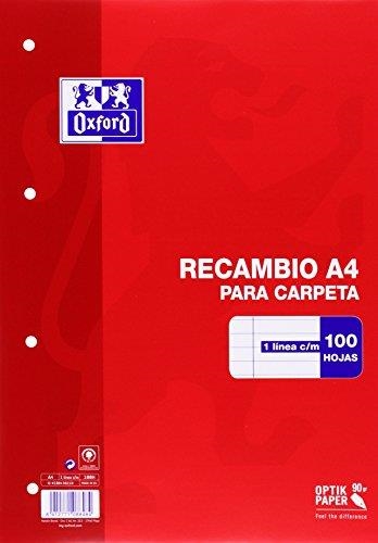 RECAMBIO A4 HORIZONTAL 1 LÍNEA 100H A4T OXFORD SCHOOL 100430210 | 8412771088484 | Librería Castillón - Comprar libros online Aragón, Barbastro