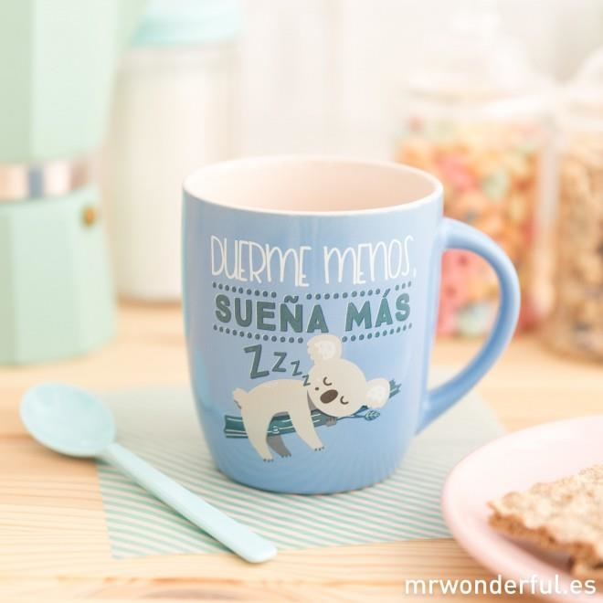 TAZA DUERME MENOS, SUEÑA MÁS - MR WONDERFUL | 8435460722896 | MR WONDERFUL | Librería Castillón - Comprar libros online Aragón, Barbastro